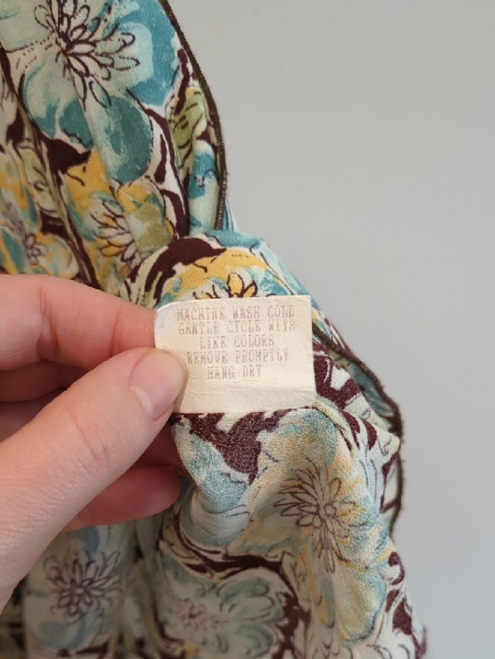 Loco Lindo Vintage Y2K 90s Floral A-Line Skirt in Teal Brown Cream Size Large - Picture 7 of 8